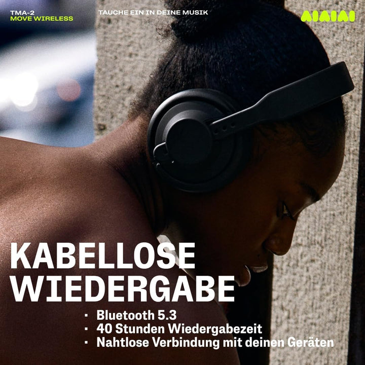 AIAIAI TMA-2 Move Wireless Kopfhörer – Bluetooth 5.3, Bio-Membran-Treiber, 40+ Stunden Akkulaufzeit,
