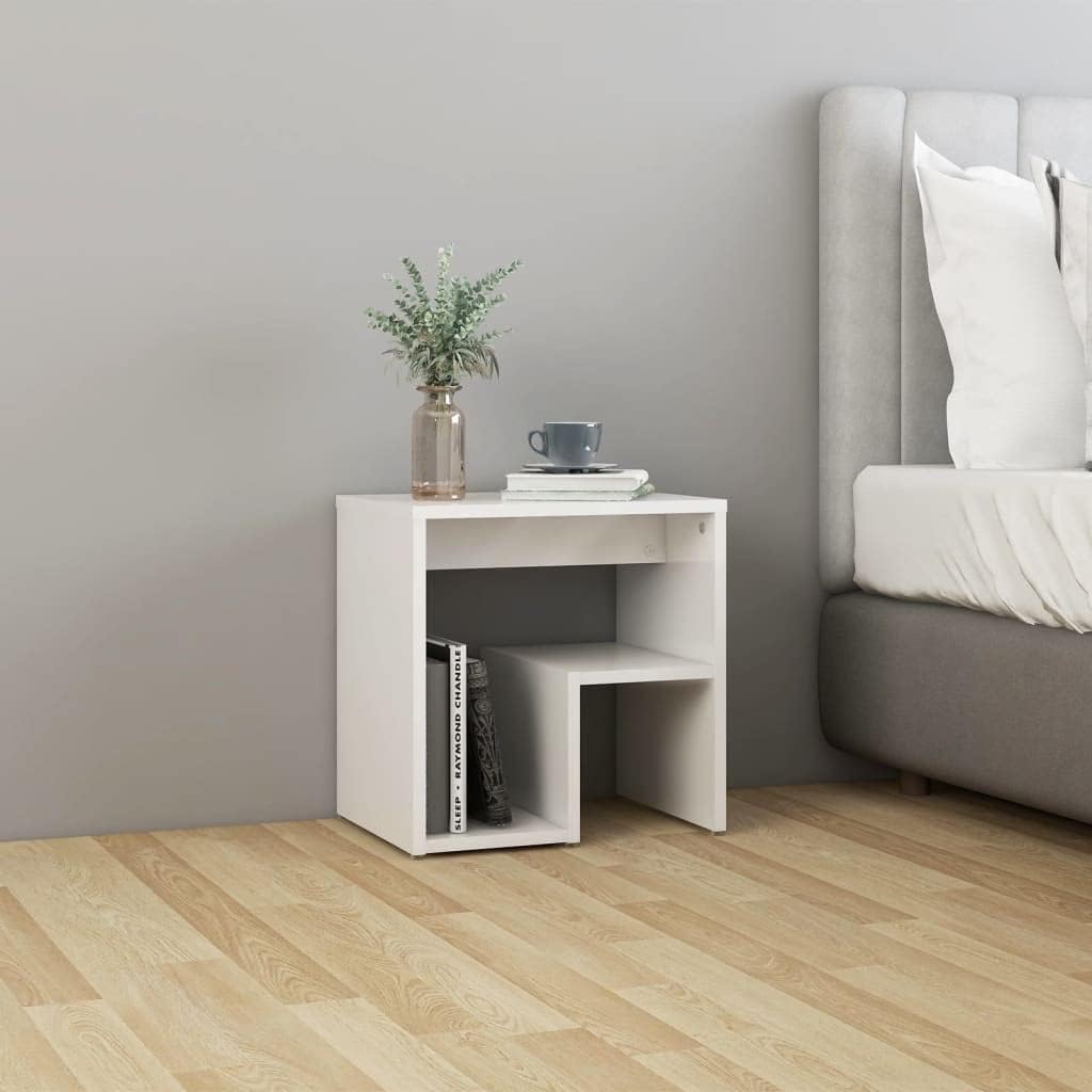 vidaXL Nachttisch mit Regal Nachtschrank Nachtkonsole Nachtkommode Schlafzimmer Schrank Kommode Beis