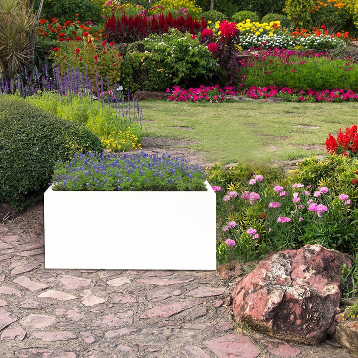 MACETERO DE POLIETILENO BLANCO 70X30X30 CM