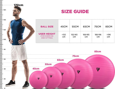 RDX Gymnastikball Extra Dicker PVC Sitzball, Yoga Pezziball Fitness Pilates Balance Ball Stuhl, Anti