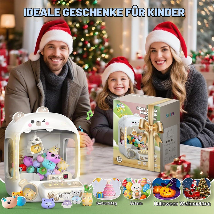 Skirfy Greifautomat für Kinder, Bärenspielzeug für Mädchen ab 6 Jahren, Mini-Verkaufsautomat für Kin