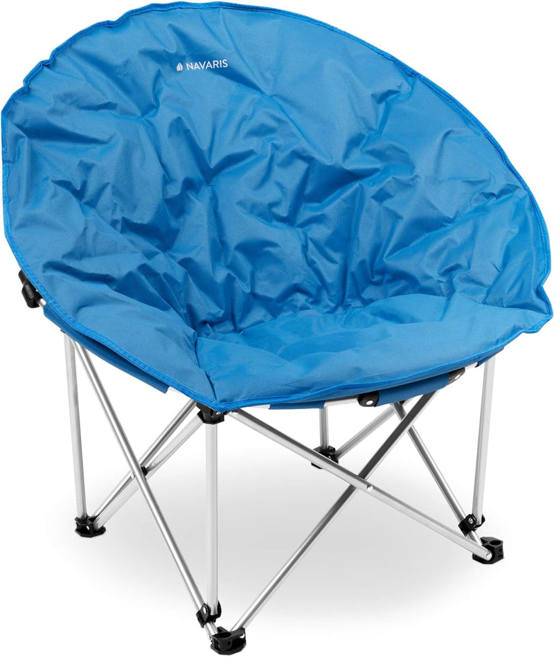 Navaris Moon Chair Faltsessel rund - XXL Camping Stuhl Outdoor Klappstuhl - Campingstuhl mit Tasche