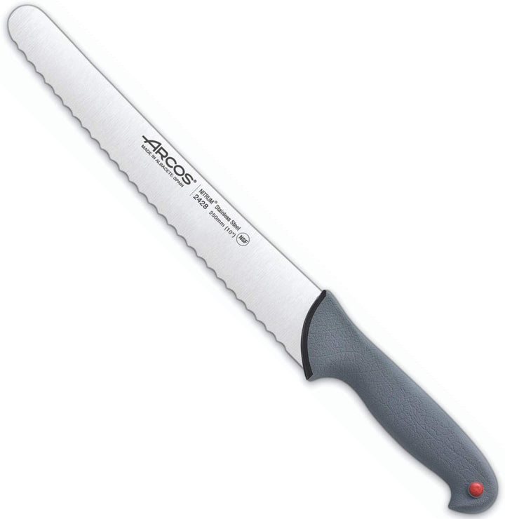 Arcos Kuchenmesser Serrierte Klinge Edelstahl Nitrum 250 mm - Ergonomischer Rutschfester Griff - Hit