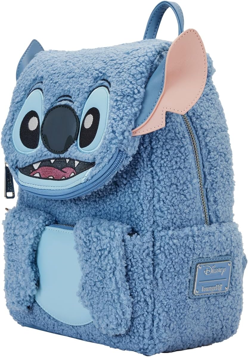 Loungefly Disney Stitch Plush Sherpa Double Strap Shoulder Bag, Mehrfarbig/Meereswellen (Ocean Tides