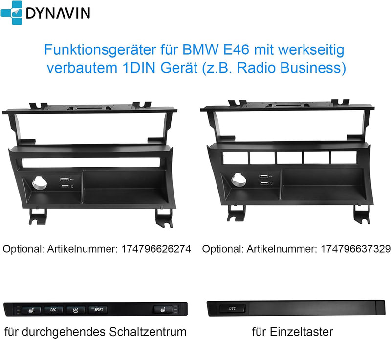 DYNAVIN Android Autoradio Navi für BMW 3er E46, mit 4 * 100W DSP Verstärker | DAB+ Radio; Kompatibel