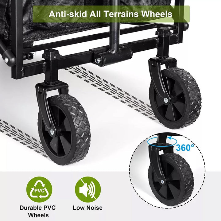 SOONHUA Bollerwagen Faltbar, 150kg Strandwagen, Oxford-Stoff | Robuster 150kg Transportwagen mit 12c