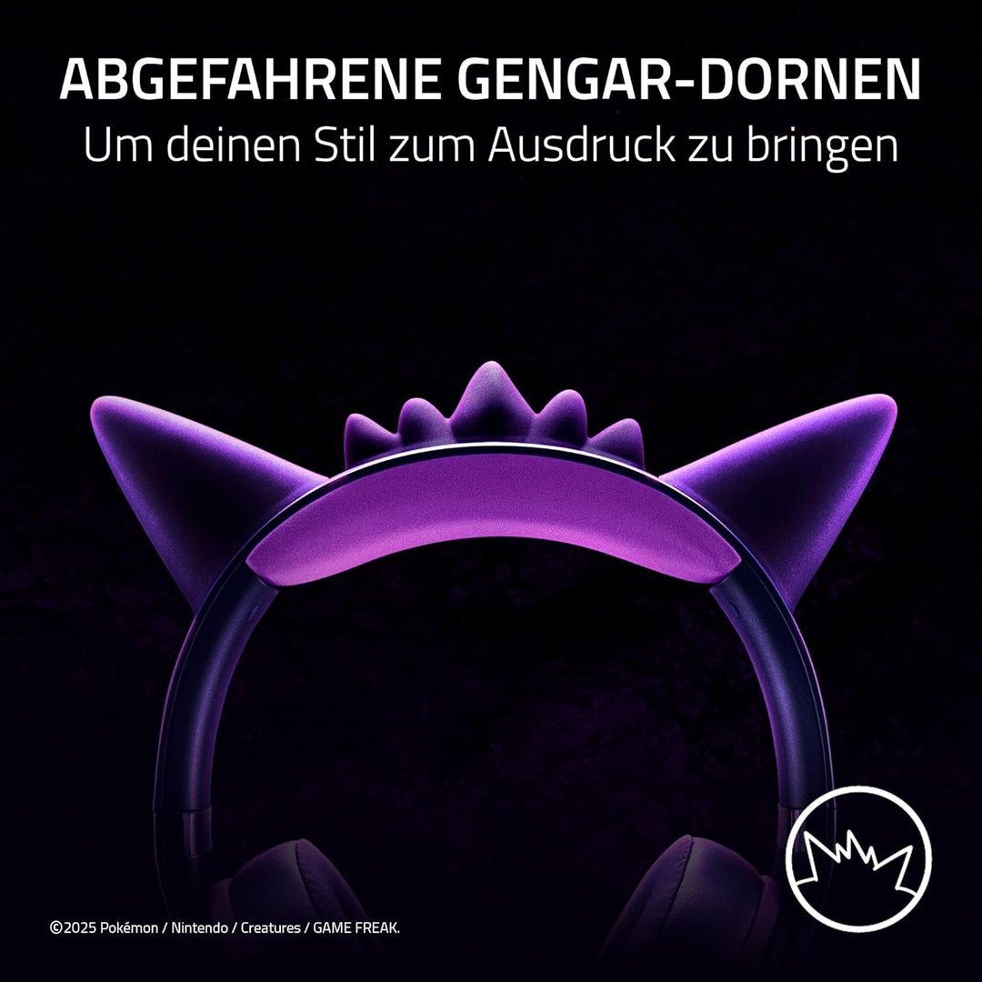 Razer Kraken Kitty V2 - Gengar Pokémon Edition - USB-Headset - Gengar-Stacheln - Streamreaktive Bele