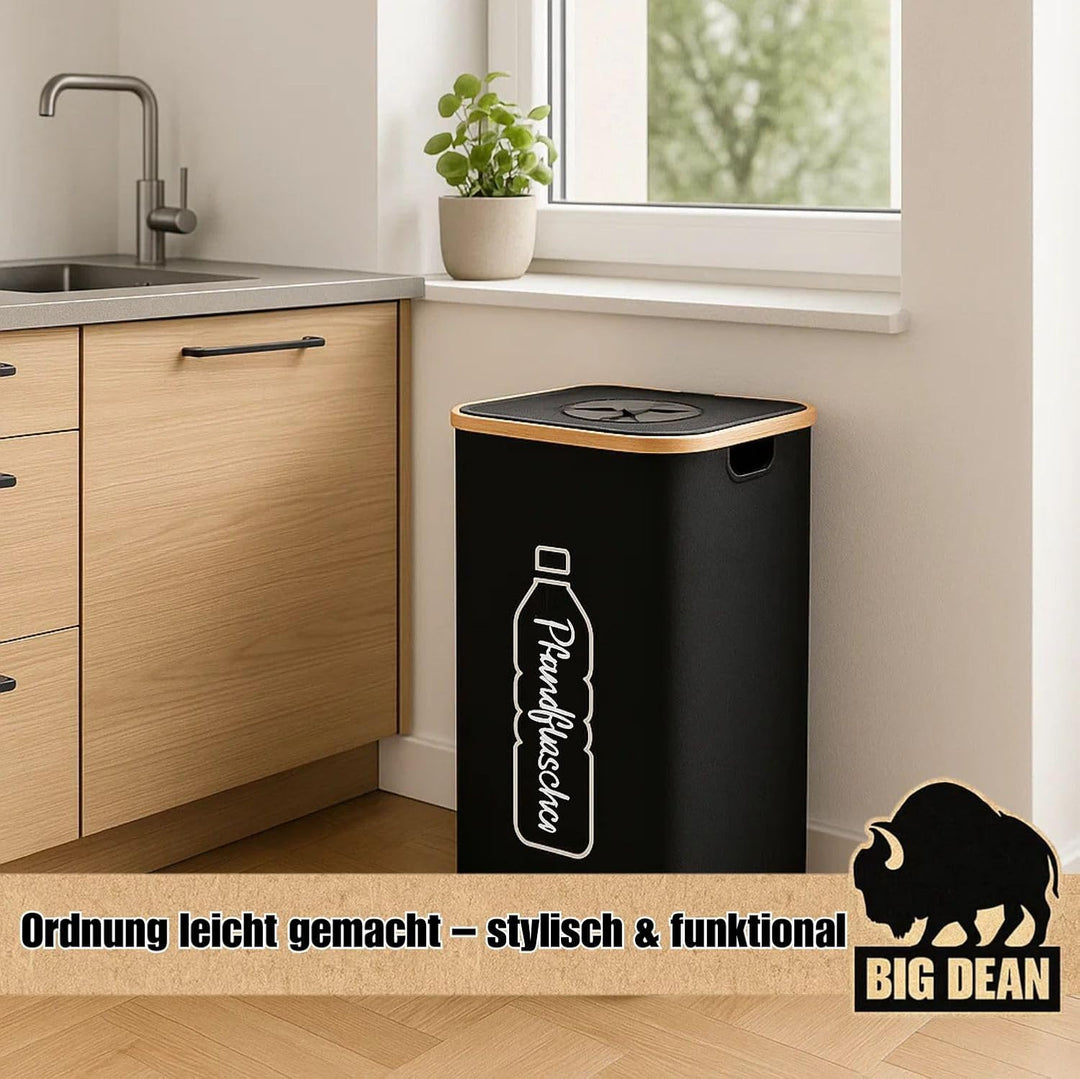 BigDean Pfandflaschen Sammelbehälter 100L inkl. Tragetasche - Flaschensammler Leergut