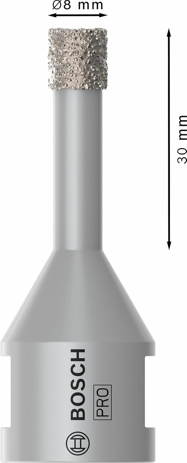 Bosch 1x Diamanttrockenbohrer Dry Speed Best for Ceramic (für Trockenbohren von Hartkeramik, Ø 8 x 3