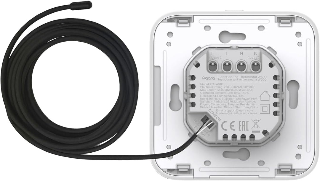 Aqara Thread/Zigbee Fussbodenheizung Thermostat W500, 16A Elektrische Heizung mit NTC Fussbodenfühle