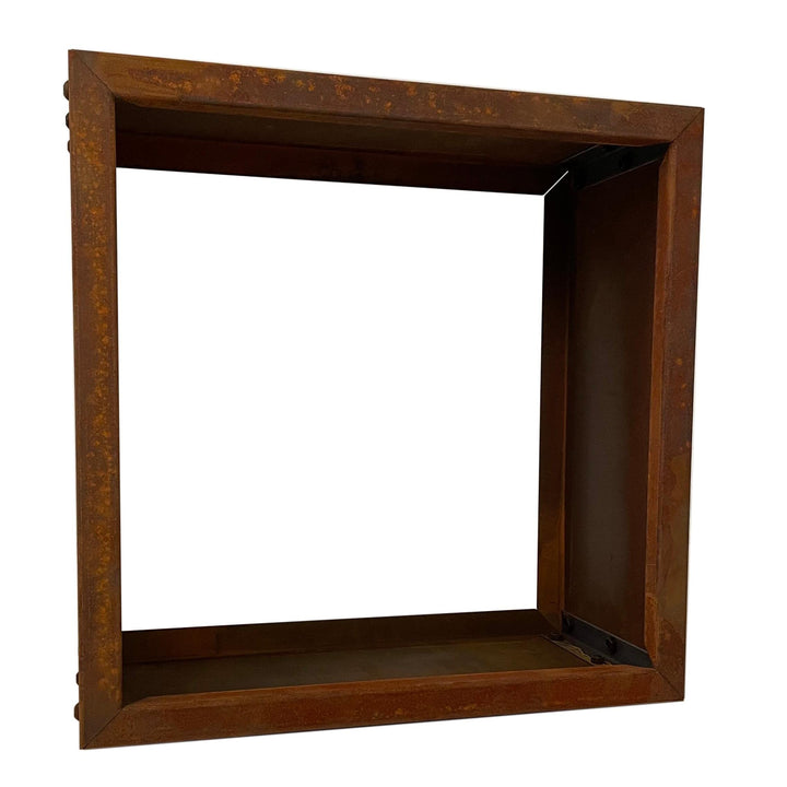 ESTEXO Kaminholzregal Brennholzregal Edelrost Feuerholzregal Rost Cortenstahl Holzregal Ablage Kamin