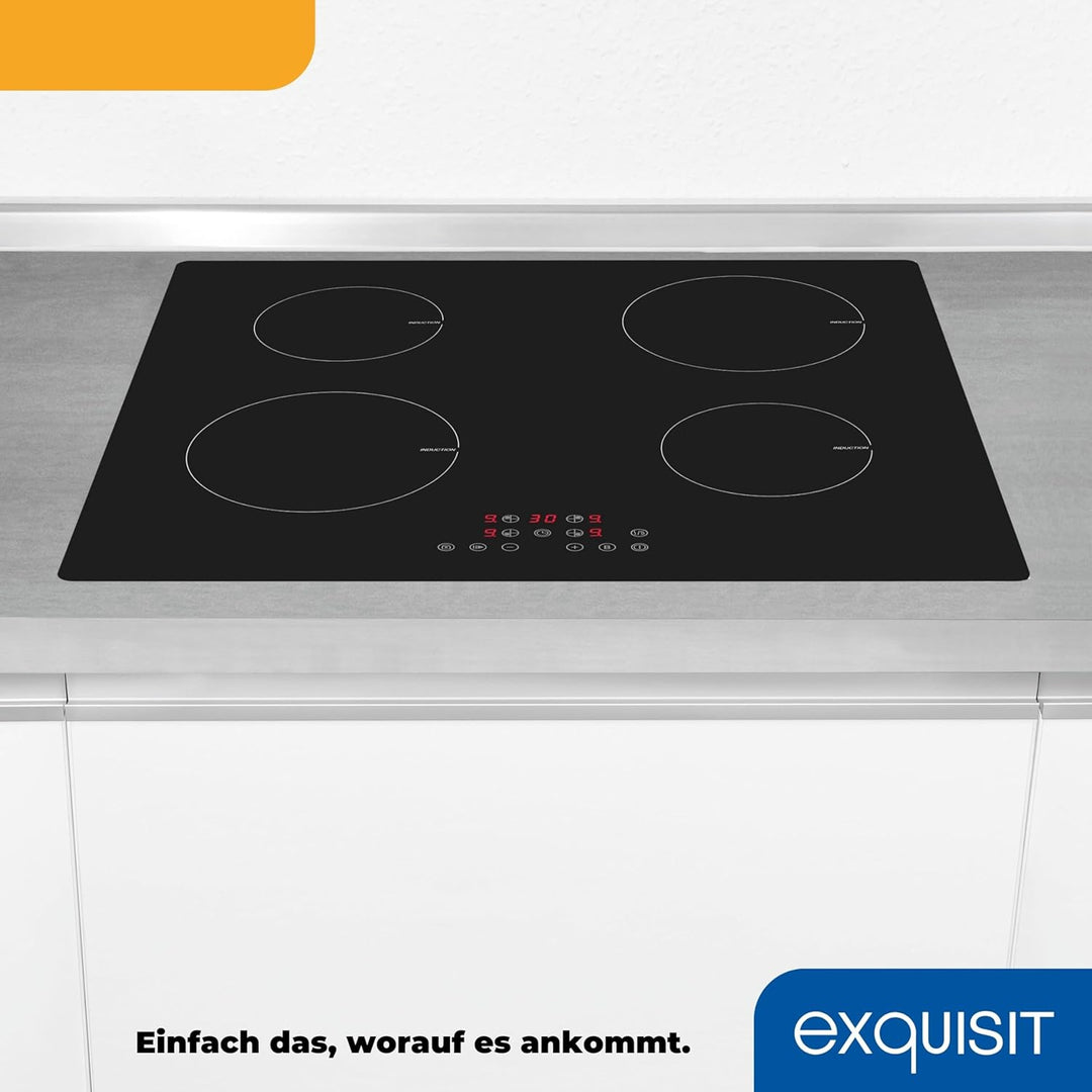 Exquisit Kochfeld EKI 601-2 | Induktion | Touch Control | 4 Kochstellen | Rahmenlos | 7000 W