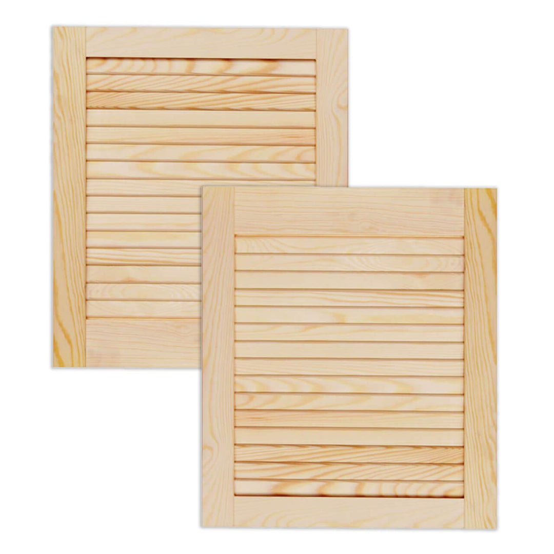 ben+camilla.com Lamellentür Holztür Natur 462 x 394 x 21 mm mit geschlossenen Lamellen für Regale, S