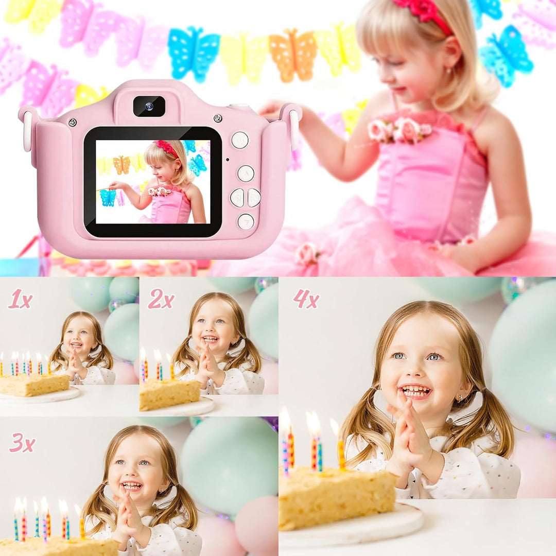 Kinderkamera 1080P HD mit 2-Zoll-Bildschirm – Digitalkamera für Kinder mit 32 GB Speicherkarte, USB