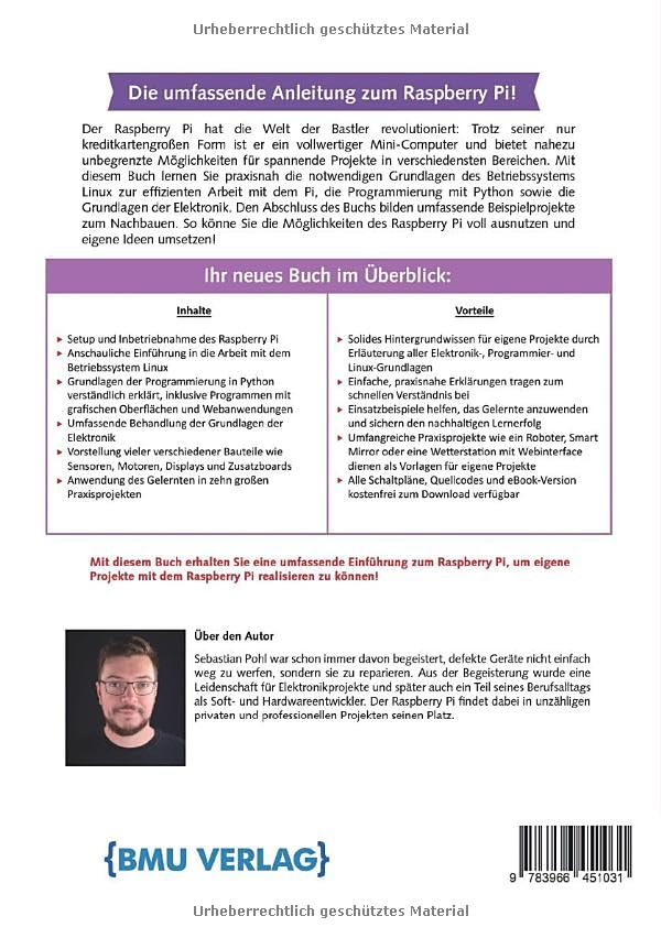 Raspberry Pi: Kompendium: Linux, Programmierung und Projekte, Taschenbuch