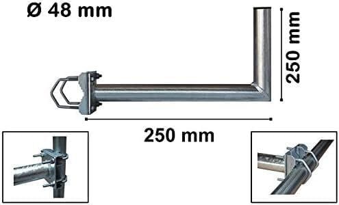 Mastausleger Stahl 25 cm Geländerhalter Sat Antenne Ausleger Länge 25 cm, Länge 25 cm