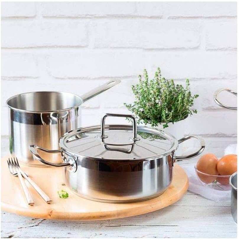 BRA Profesional | Kochtopf mit Edelstahldeckel, Grau, 16 cm, 16 cm