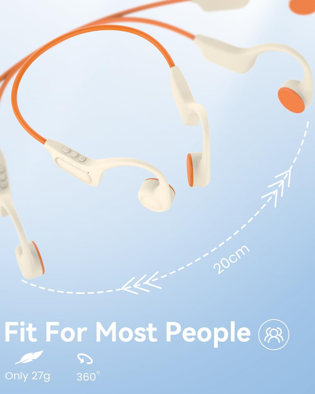 MONODEAL Knochenschall Kopfhörer Bluetooth 5.3 Open-Ear Kopfhörer, Typ-C Ladeanschluss, IPX6 wasserd