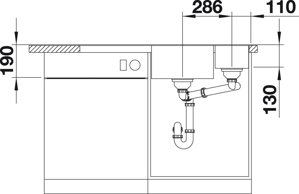 BLANCO AXIA III 6 S | SILGRANIT anthrazit | Einbauart: Einbau von Oben | Hauptbecken rechts | mit Ho