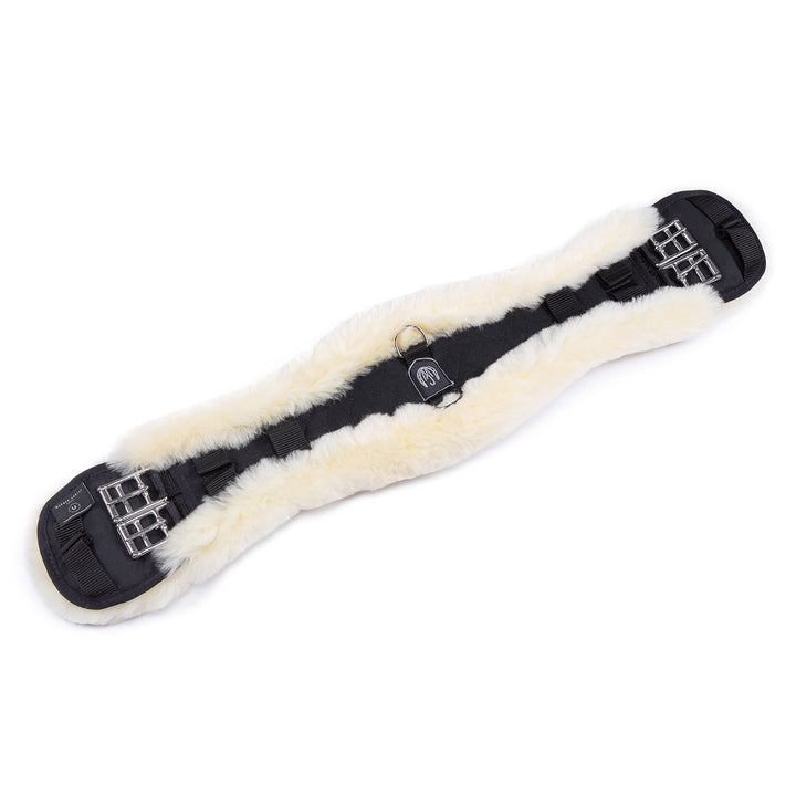 CHRIST Lammfell Sattelgurt/Konturgurt Dressur, anthrazit 75 cm schwarz-natur, 75 cm schwarz-natur