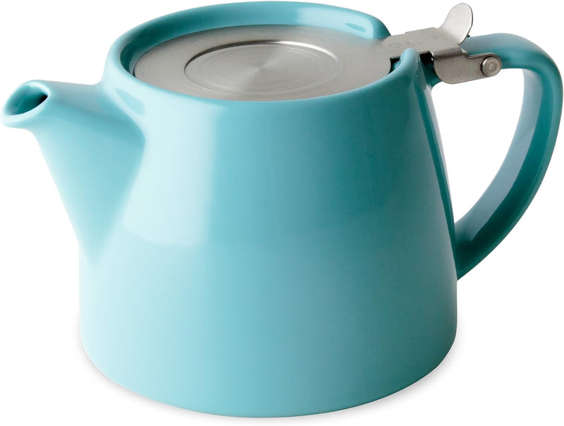 FORLIFE Stump Teekanne mit SLS-Deckel und Teesieb, 510 ml, Türkis Turquoise, Turquoise