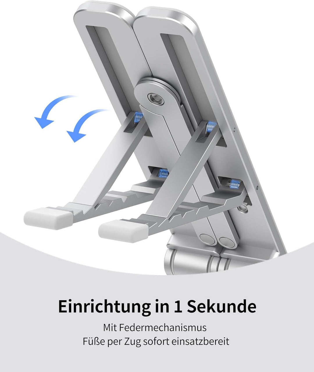 SODI Faltbarer Laptopständer 2-in-1, auch als Tablet-Ständer für iPad, 210 g leicht, 6-Fach Höhenver