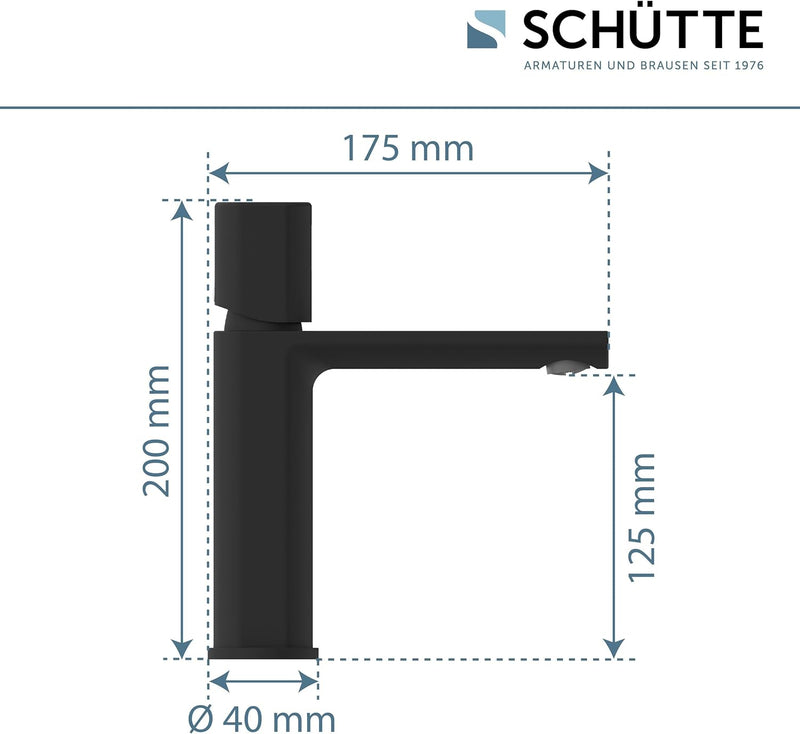 Schütte 33616 NEW YORK Waschtischarmatur mit Ablaufgarnitur, Mischbatterie mit Pop-Up Ventil, Badarm