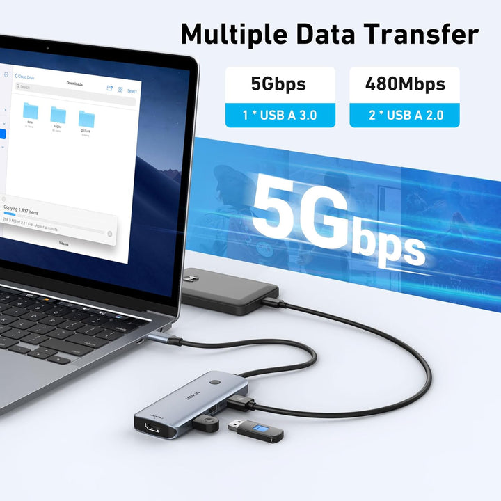 USB C Docking Station Dual HDMI Adapter, MOKiN 6 in 1 USB C Hub, Laptop DockingStation Dual Monitor