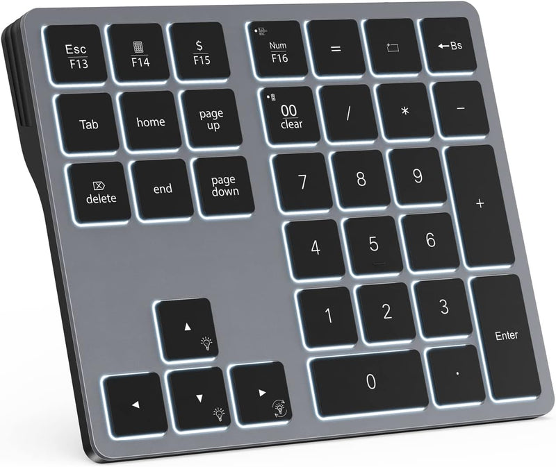 Doohoeek Bluetooth-Nummernblock mit Hintergrundbeleuchtung für Laptops und Computer, Nummernblöcke 3