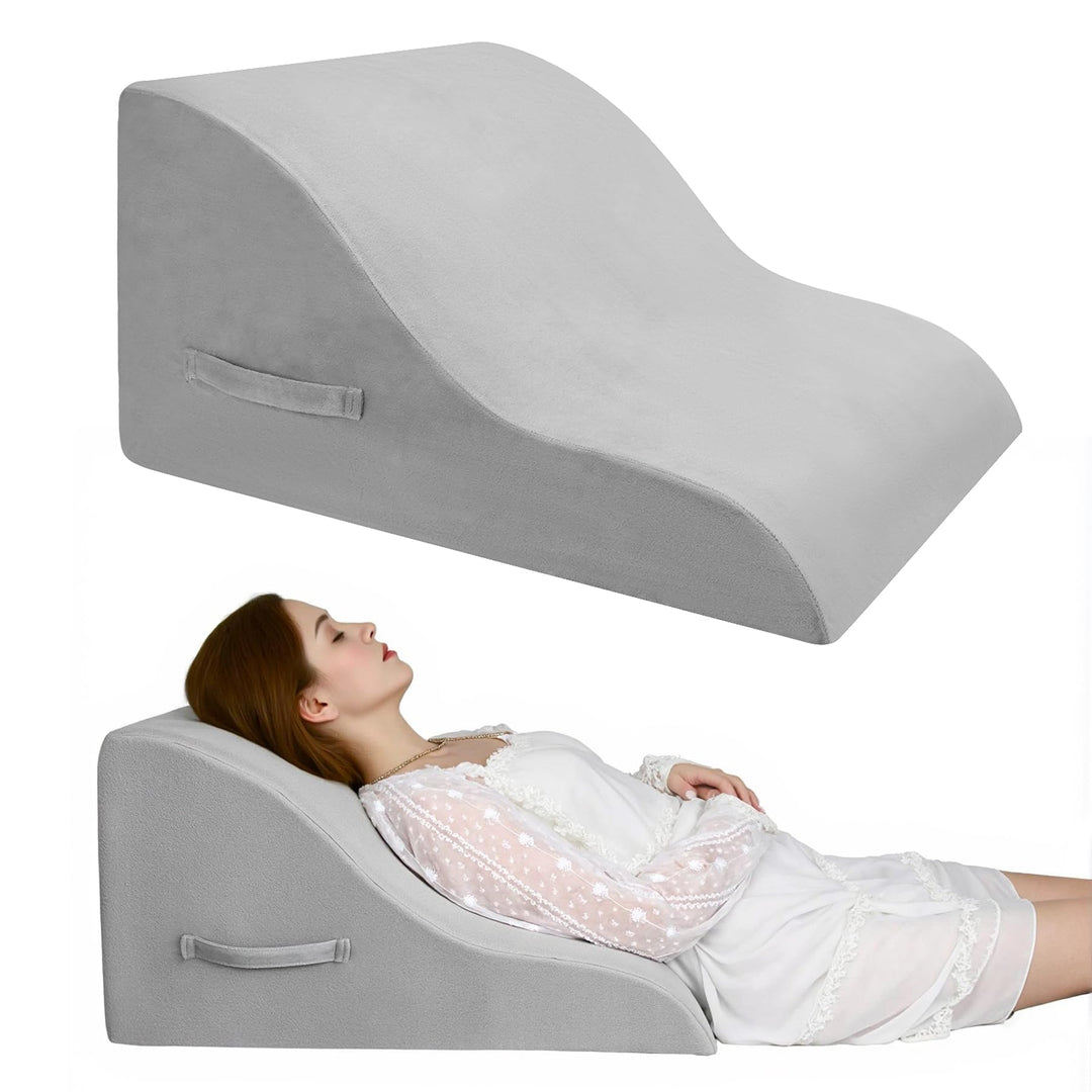 Babenest Kurvenform Keilkissen, Ergonomisches Orthopädisches Rückenkissen Hochdichter Schaumstoff Vi