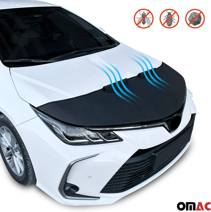 OMAC Haubenbra Steinschlagschutz Bonnet Bra kompatibel mit VW Golf 2003-2008 Carbon Optik Halb Schwa