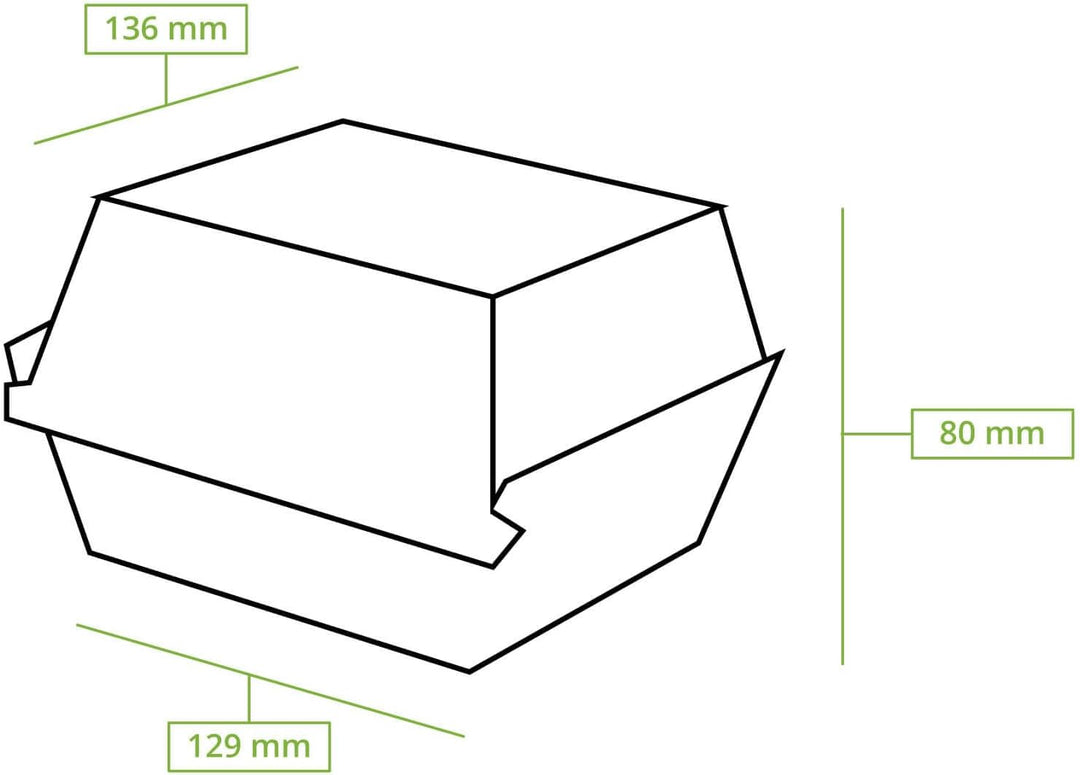 BIOZOYG Take Away Burger Box 75 Stück I Burgerboxen mit Klappdeckel I Hamburger Box aus Frischfaster