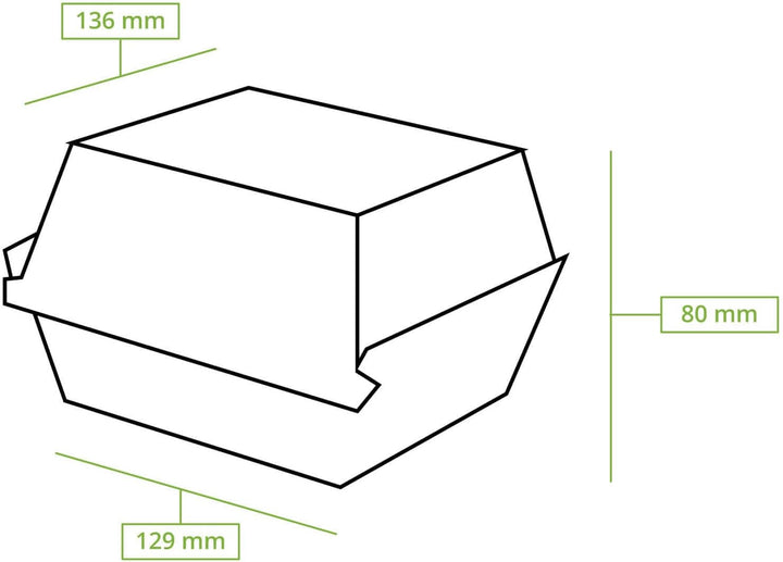 BIOZOYG Take Away Burger Box 75 Stück I Burgerboxen mit Klappdeckel I Hamburger Box aus Frischfaster