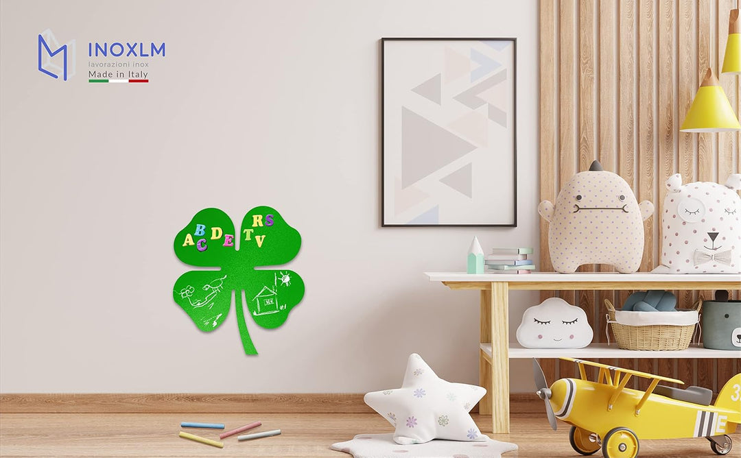INOXLM Magnetische Wandtafel aus Stahl Kleeblatt beschreibbar mit Marker | Memoboard Memoboard | Mag