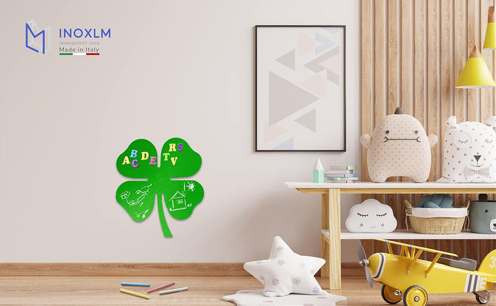 INOXLM Magnetische Wandtafel aus Stahl Kleeblatt beschreibbar mit Marker | Memoboard Memoboard | Mag