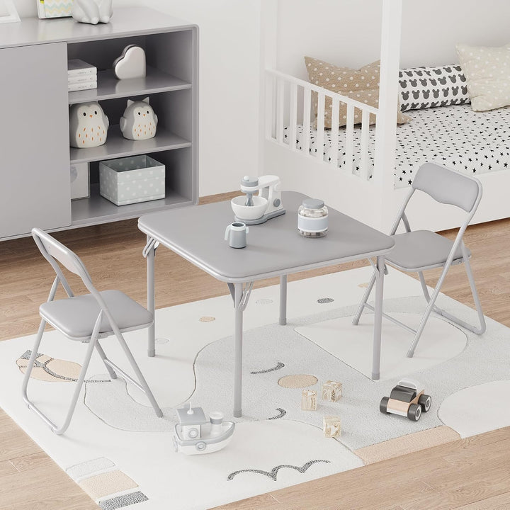 GarveeHome Klapptisch-Set mit 2 Klappstühlen, Portabel &amp; Platzsparend, Stabiler Metallrahmen für Woh