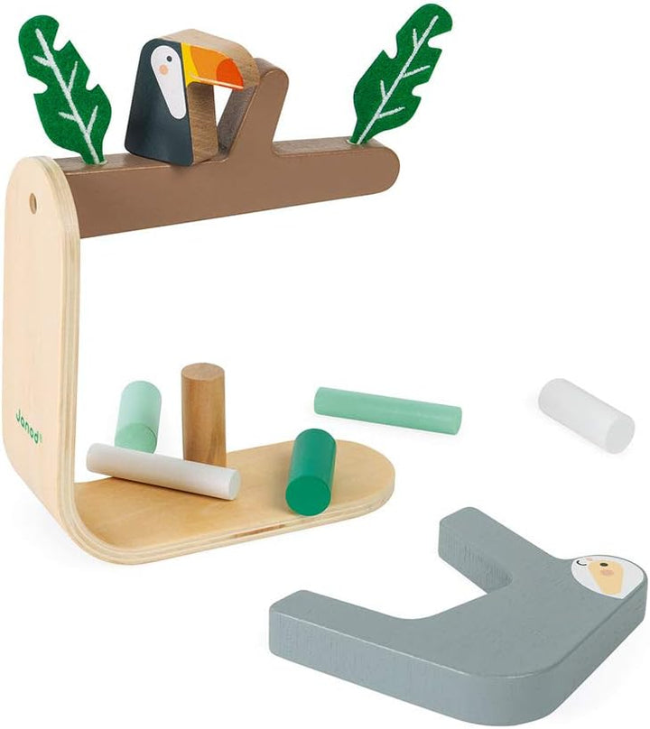 Janod - Balance-Spiel aus Holz Faultier - Geschicklichkeitsspiel - Fördert Feinmotorik und Konzentra