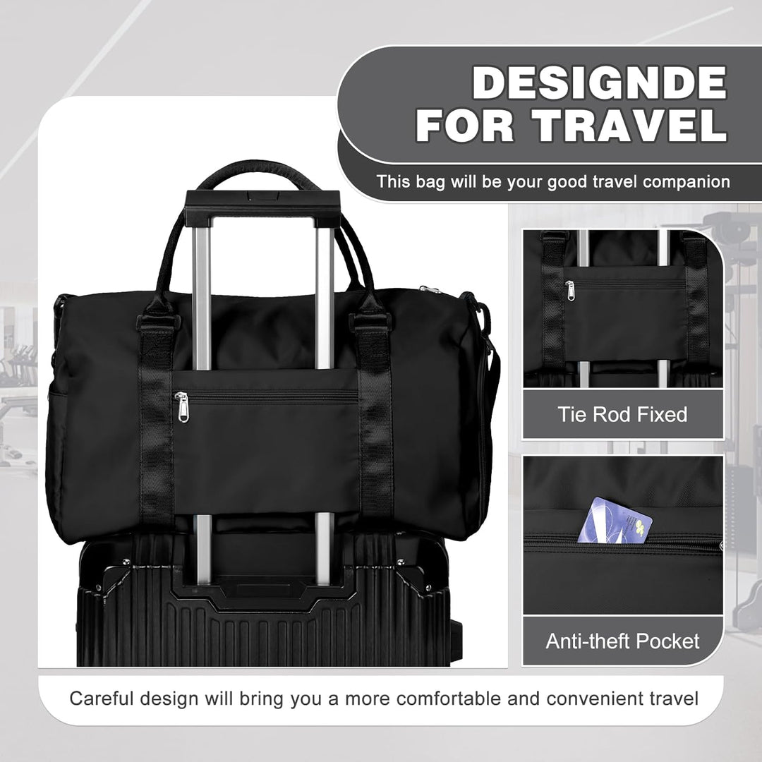 WEPLAN Sport Duffel Bag Damen Herren Sporttasche mit Schuhfach & Nassfach Reisetasche Handgepäck Tas