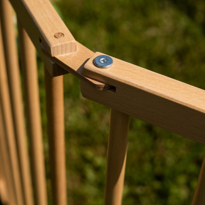 Spec-wood Baby Laufgitter klappbar ink. Tür XXL 92x74 cm aus Buchenholz - Laufstall Baby Holz mit Si