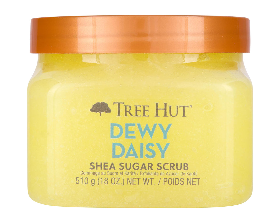 Tree Hut Dewy Daisy Shea-Zucker Körperpeeling – Peeling, feuchtigkeitsspendende und pflegende Körper