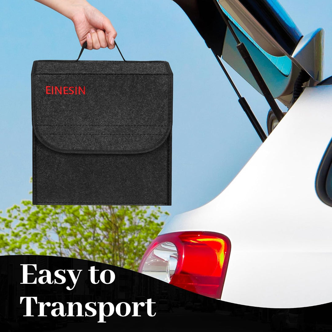 Auto Organizer Toolbag, Kofferraum Organizer aus Filz mit Klett Fixierung, Auto Zubehör für Werkzeug