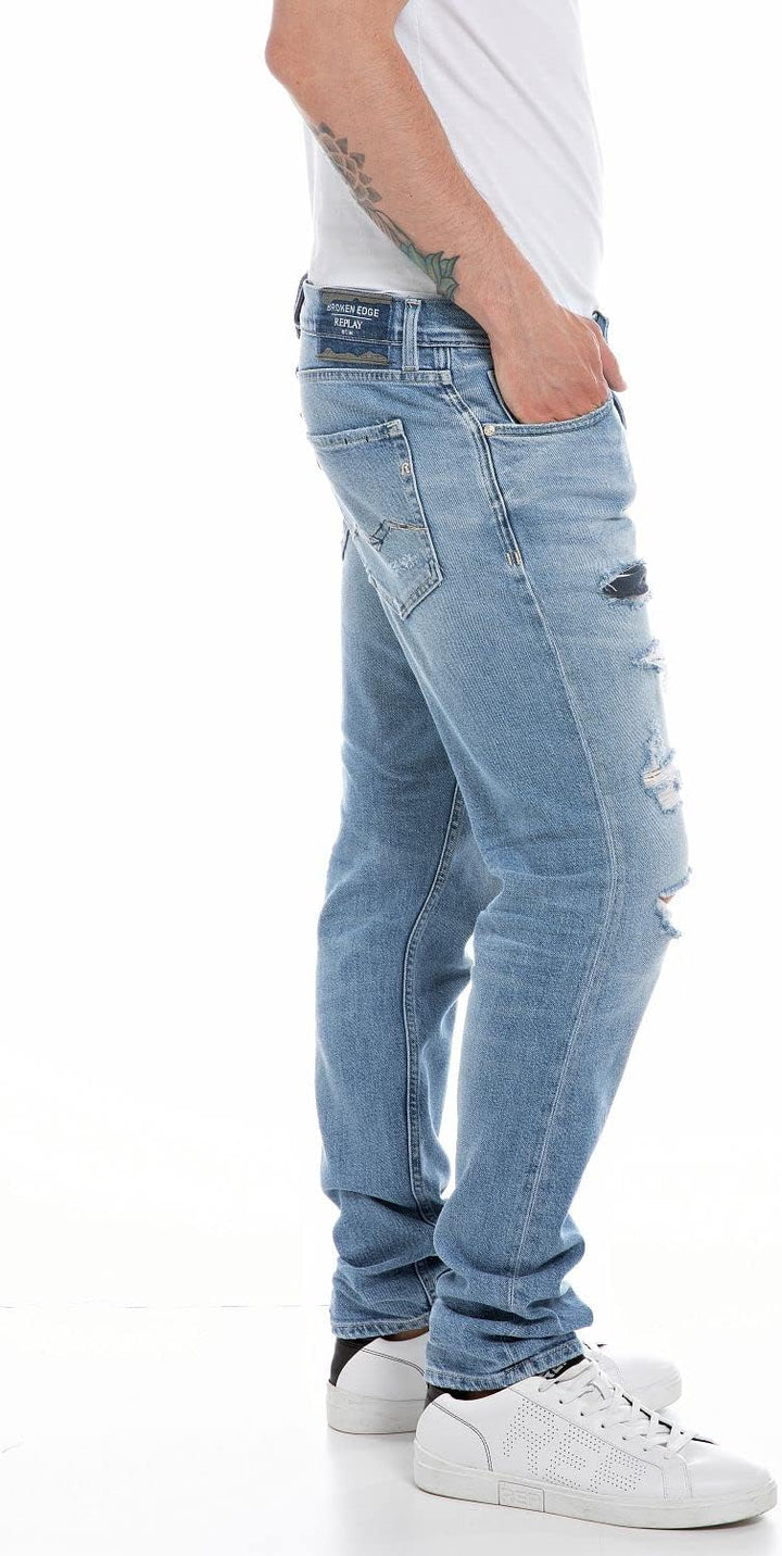 Replay Herren Jeans Mickym Slim-Fit 27W / 30L Light Blue 010-1, 27W / 30L Light Blue 010-1