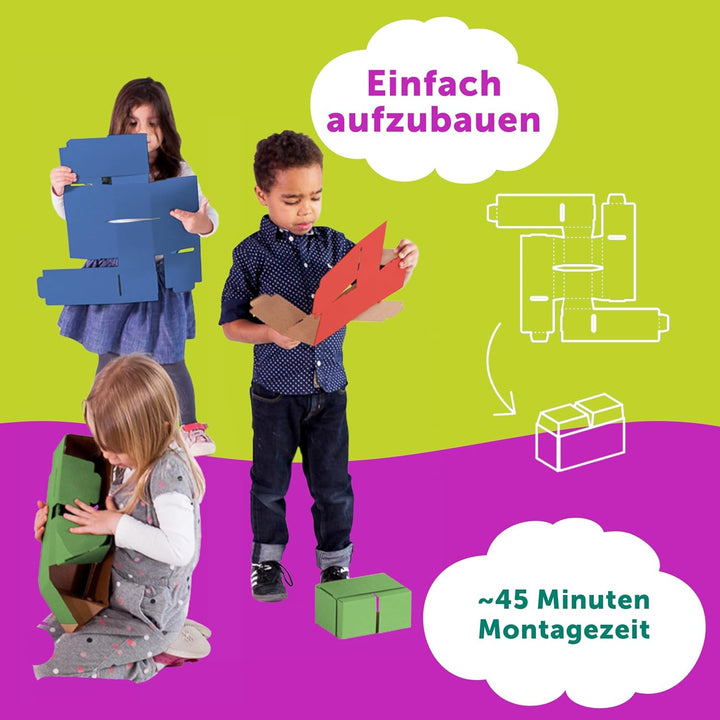Gigi BLOKS Karton grosse bausteine XL für Kinder - 96 Ineinandergreifende und Stapelbare Bauklötze f