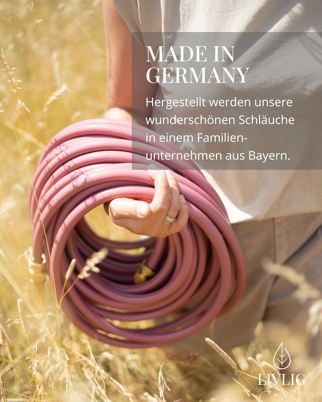 Livlig53 Gartenschlauch 1/2 Zoll, 30m: Wasserschlauch Made in Germany, Recycling-Material, formstabi