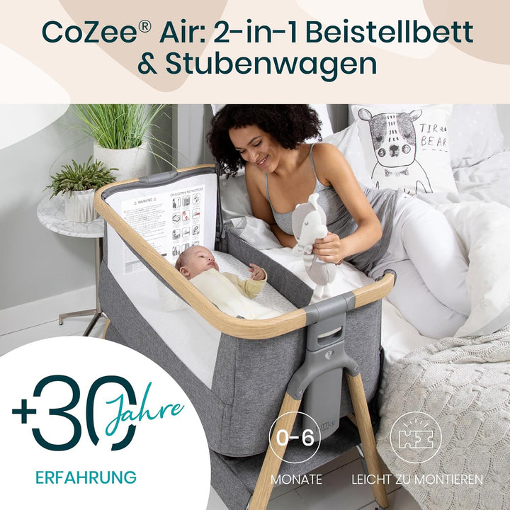 Tutti Bambini CoZee® Air Nachttisch-Wippe mit atmungsaktivem Fenster, Reisetasche und einfach zu Fal