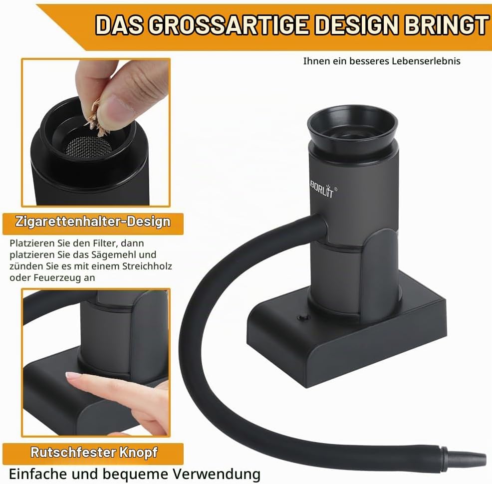 BORUIT Rauchen Gun Lebensmittel Raucher Portable Holz Cocktails Rauch Infuser mit Holzchips, Lebensm