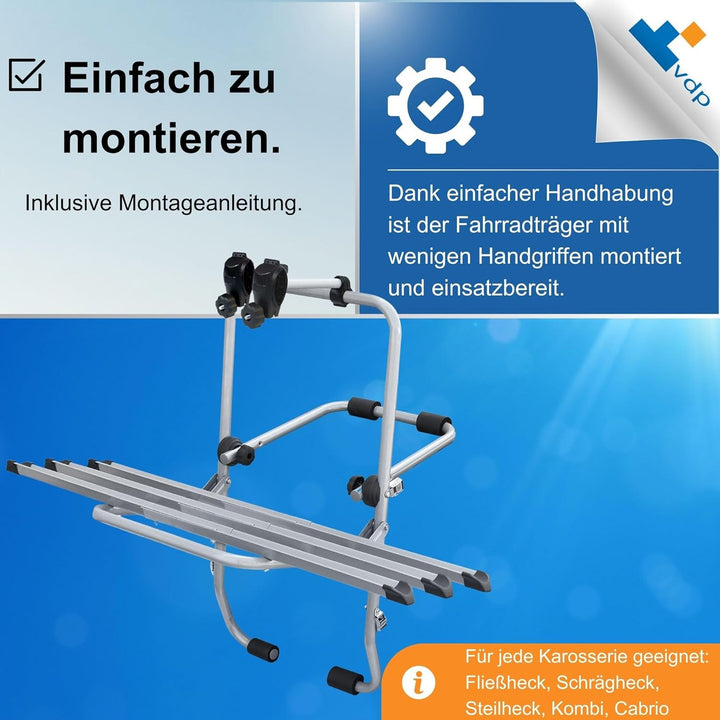 MENABO Hecktràger Fahrradtràger Steelbike mit Schienen 3 Räder