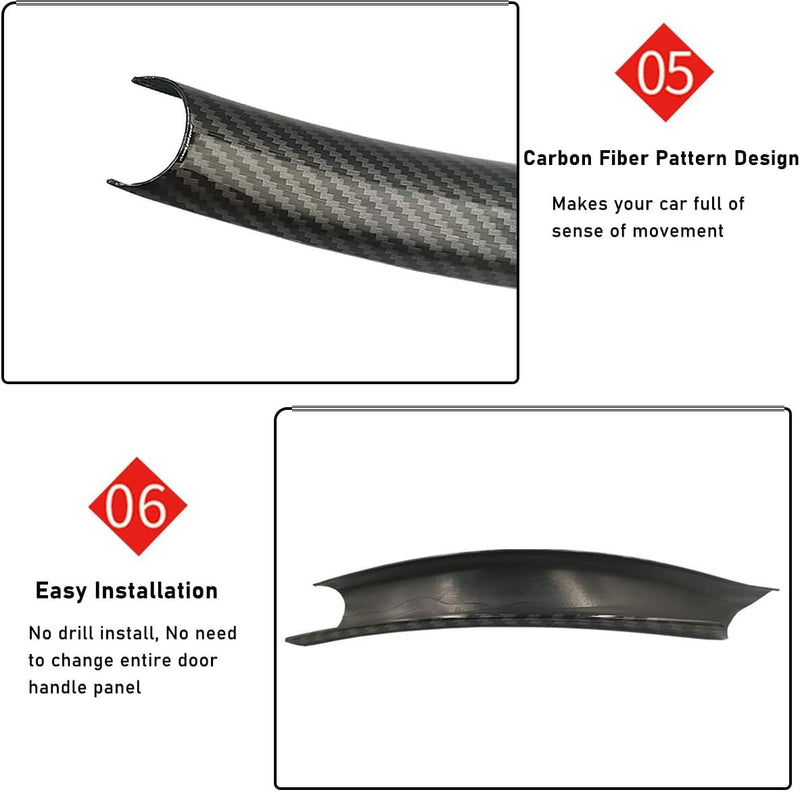 TTCR-II Auto Türgriff Abdeckung Kompatibel mit BMW X5 X6,ABS Carbonmuster Auto Türgriffabdeckung Sch