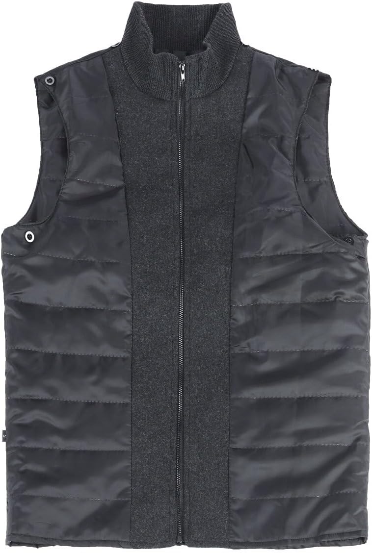 YOUTHUP Herren Wolle Mantel mit Steppweste Regular Fit Winter Wollmantel Outdoor Business Übergangsm