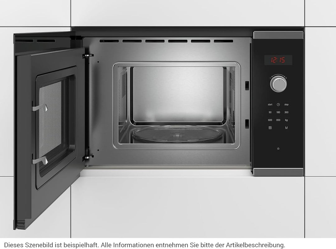 BOSCH BFL523MS0 Einbau-Mikrowelle Kapazität 20 Liter Leistung 800 Watt Farbe Schwarz/Edelstahl